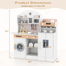 OLAKIDS Kids Kitchen Playset, Toddler Wooden Kitchen Pretend Cooking Toy Set with Coffee Maker