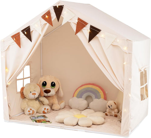 OLAKIDS Kids Play Tent with Mat & Star Lights, Indoor Playhouse for Toddler