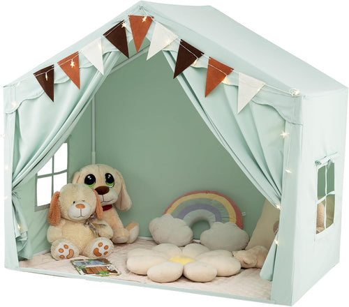 OLAKIDS Kids Play Tent with Mat & Star Lights, Indoor Playhouse for Toddler