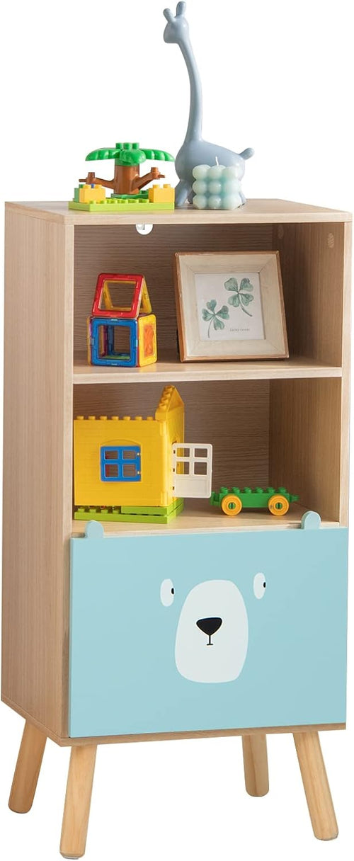 OLAKIDS Kids Bookcase Toy Storage Organizer Wooden Bookshelf for Toddlers Classroom Nursery Playroom