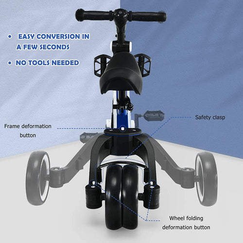 Kids 3 Wheels Tricycles  Wheels with Detachable Pedal OLAKIDS