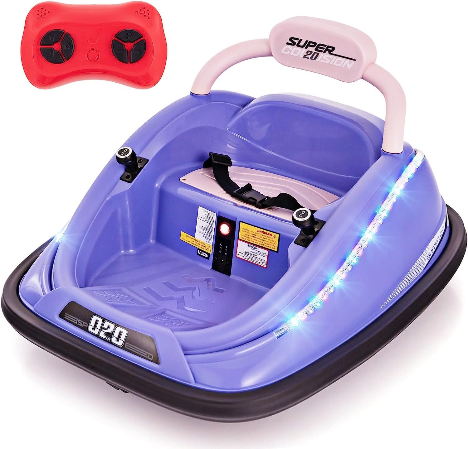 OLAKIDS Bumper Car for Toddlers, 12V Kids Electric Ride on Toy, Battery Powered Vehicle Racer for Baby