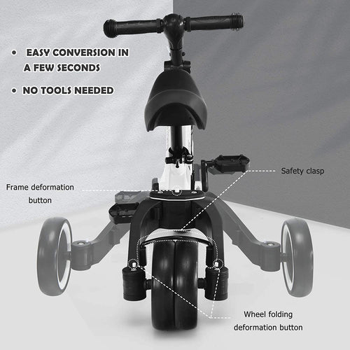 Kids 3 Wheels Tricycles  Wheels with Detachable Pedal OLAKIDS