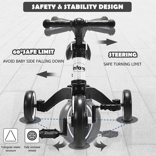 Kids 3 Wheels Tricycles  Wheels with Detachable Pedal OLAKIDS