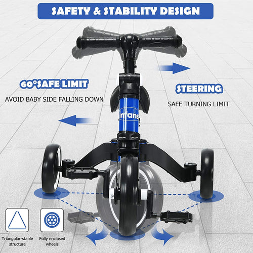 Kids 3 Wheels Tricycles  Wheels with Detachable Pedal OLAKIDS