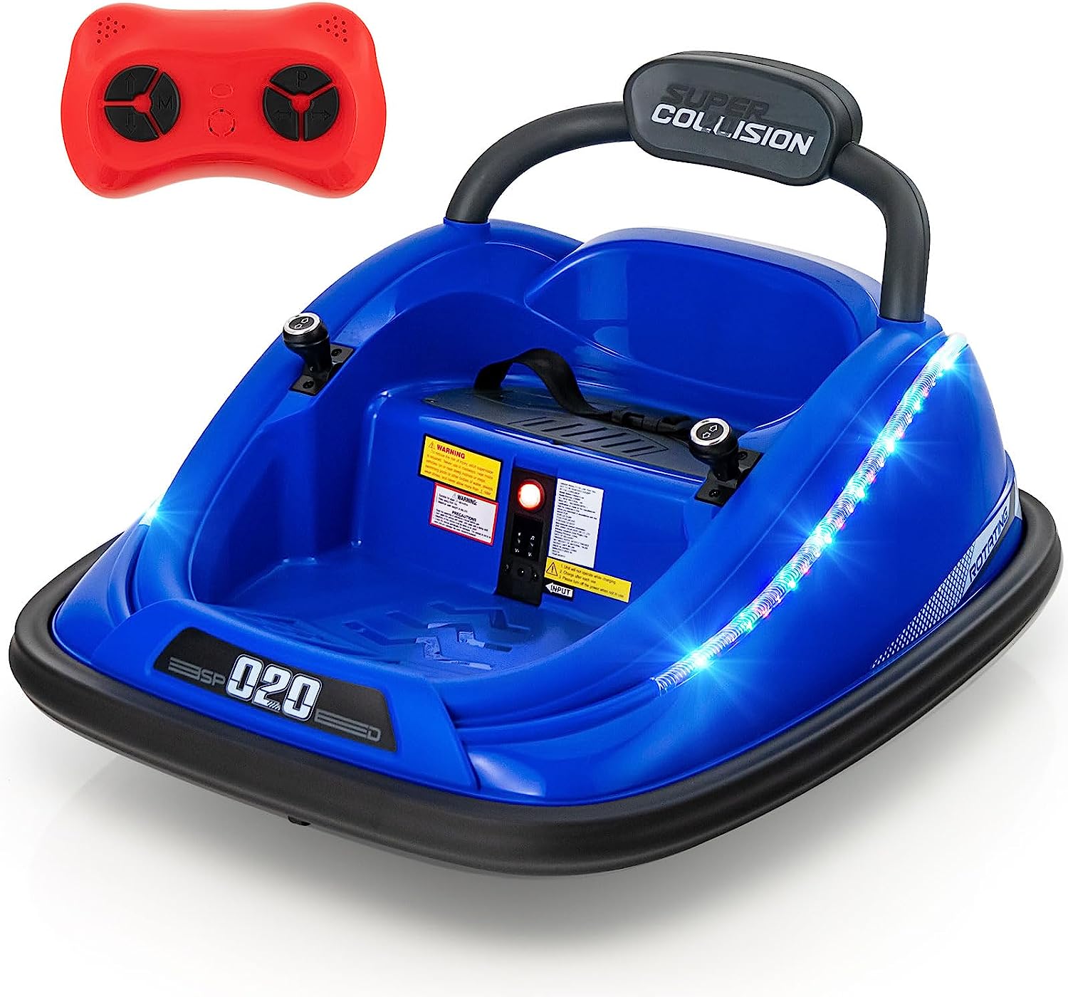 OLAKIDS Bumper Car for Toddlers, 12V Kids Electric Ride on Toy, Battery Powered Vehicle Racer for Baby