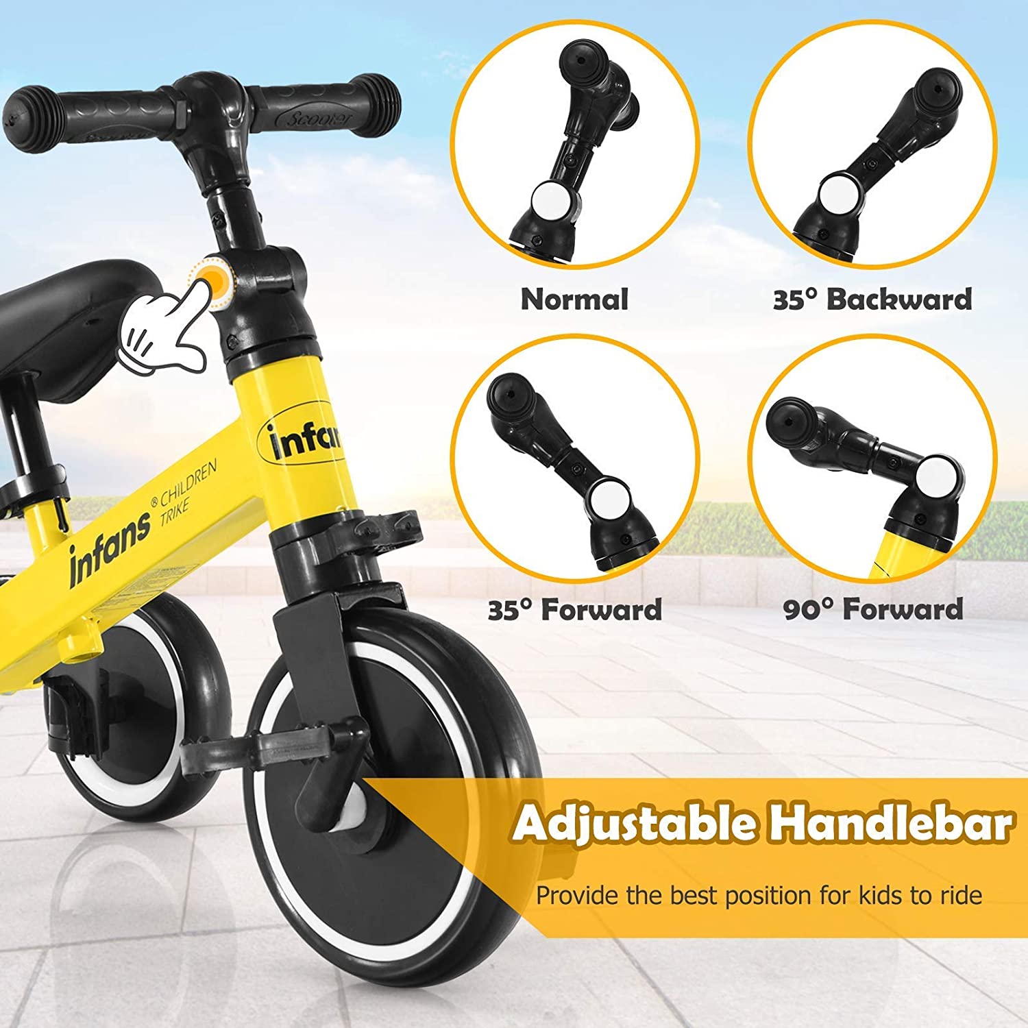 Kids 3 Wheels Tricycles  Wheels with Detachable Pedal OLAKIDS