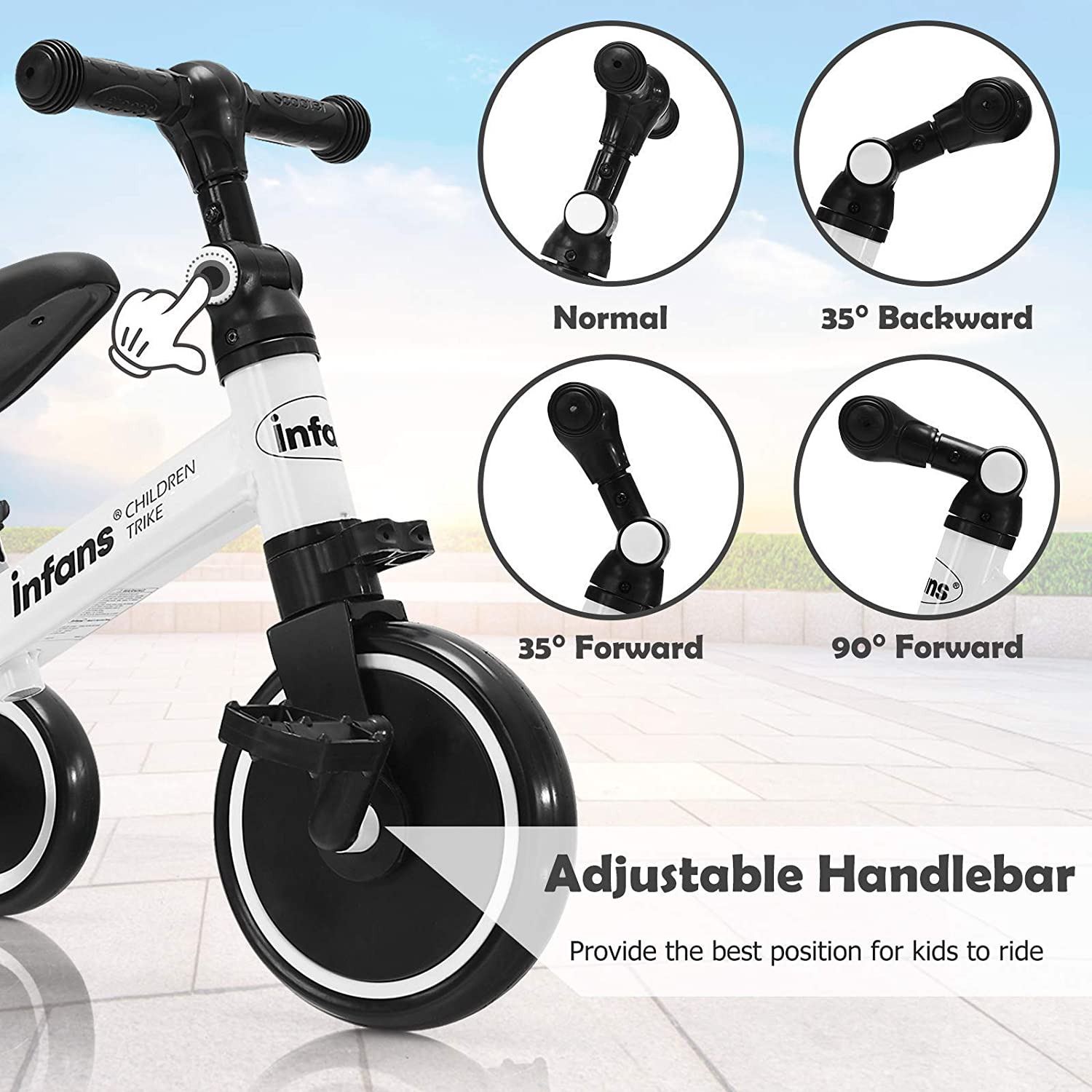 Kids 3 Wheels Tricycles  Wheels with Detachable Pedal OLAKIDS