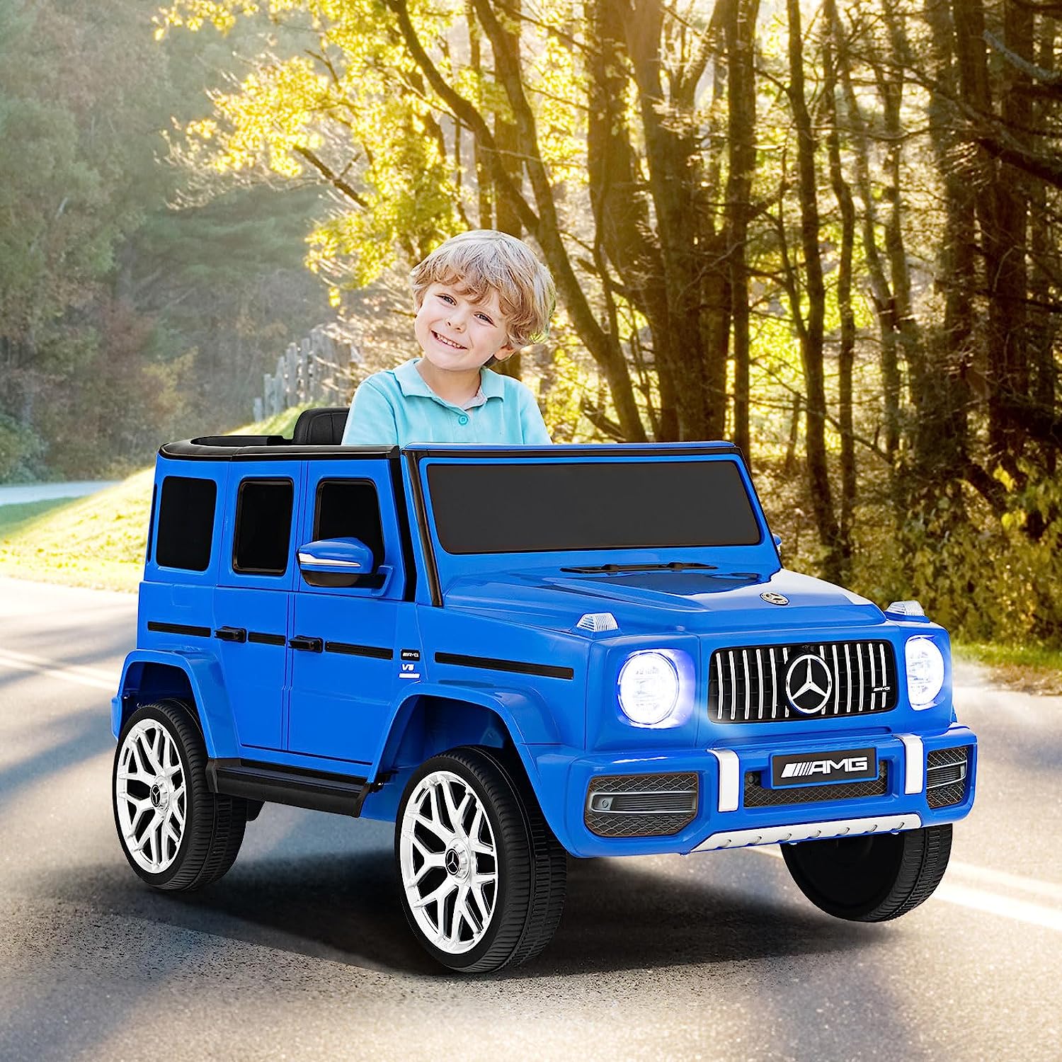 OLAKIDS 12V Kids Ride On Car, Licensed Mercedes Benz G63 Electric Vehicle