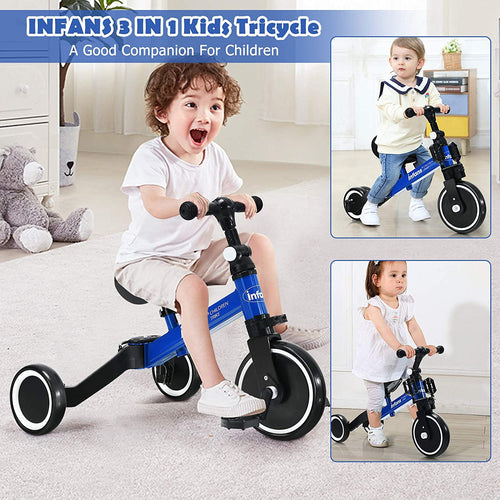 Kids 3 Wheels Tricycles  Wheels with Detachable Pedal OLAKIDS