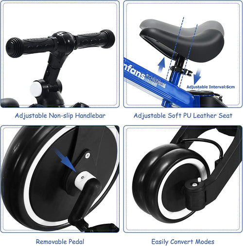 Kids 3 Wheels Tricycles  Wheels with Detachable Pedal OLAKIDS