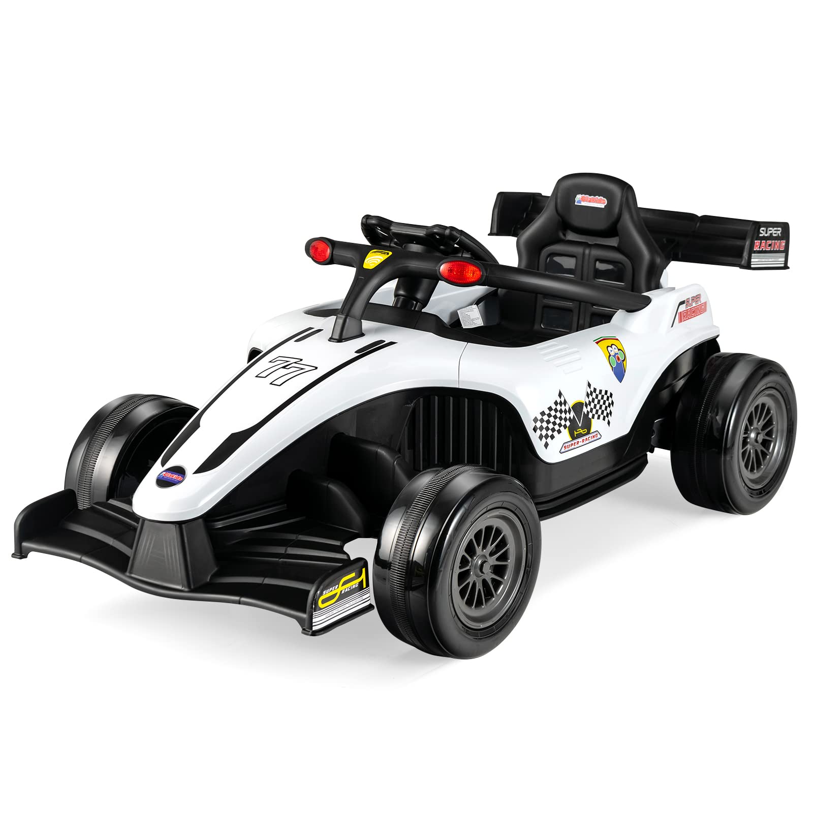 f1 pedal car OLAKIDS Kids Ride on Car, 12V F1 Racing Electric Vehicle for Toddlers with Control Remote
