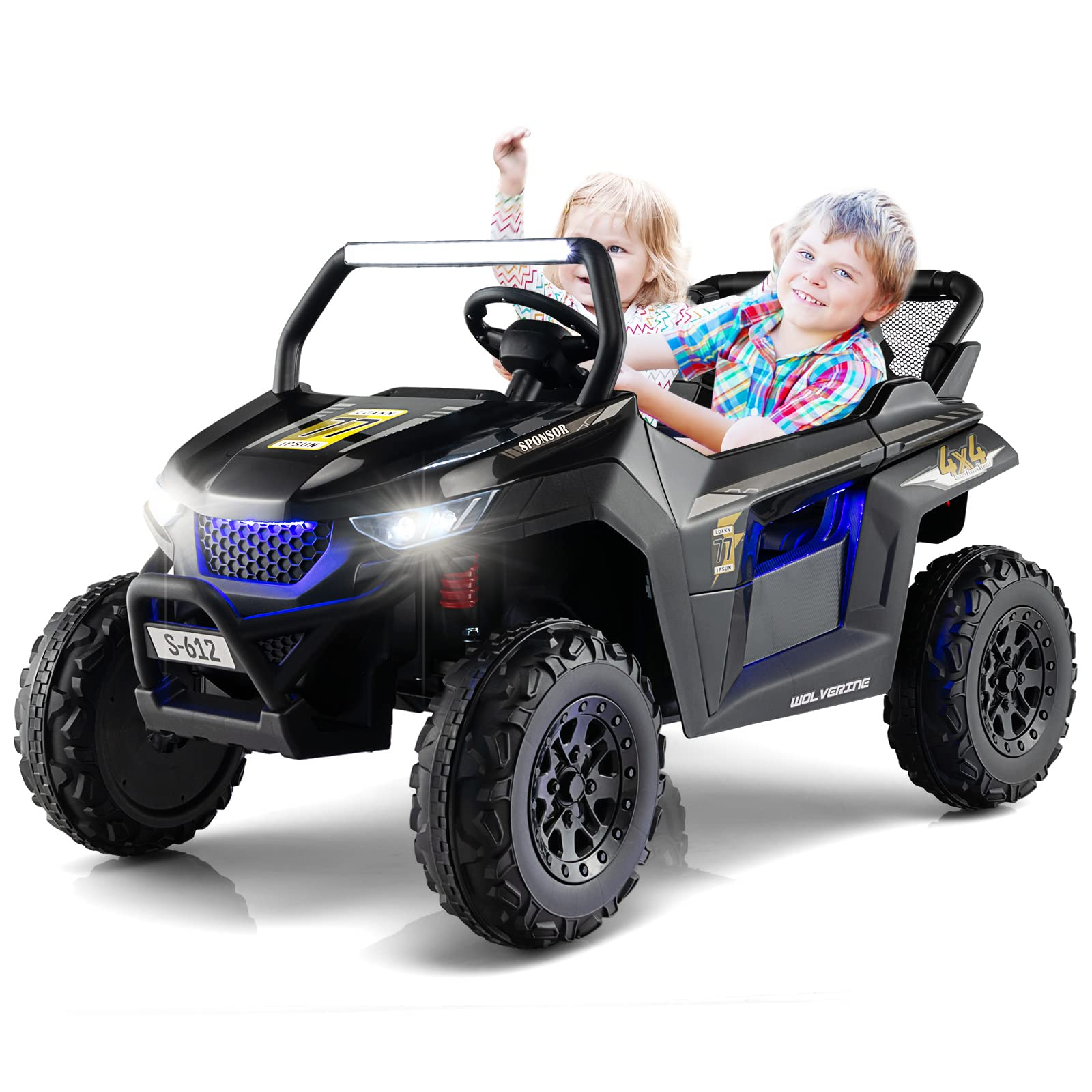 OLAKIDS 2 Seater Kids Ride on Car, 12V Electric Truck UTV with Remote Control