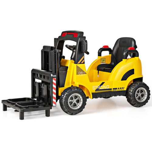 OLAKIDS Ride on Forklift, 12V Kids Electric Vehicle Construction Truck with Remote Control, Liftable Fork and Pallet