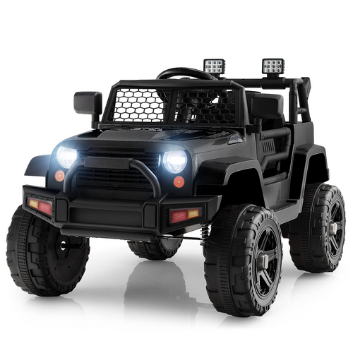 12V Electric Vehicle Car with Remote Control, Toddlers Battery Powered Toy with 2 Speeds, Spring Suspension OLAKIDS