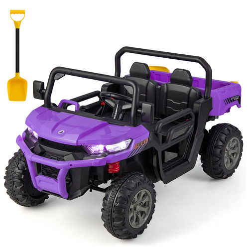 12V Electric Vehicle Dump Truck with Remote Control, Dump Bed and Extra Shovel OLAKIDS