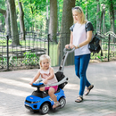 OLAKIDS 4 in 1 Ride on Push Car, Toddlers Stroller Sliding Walking Toy with Horn, Music, Lights, Removable Guardrails and Handle OLAKIDS