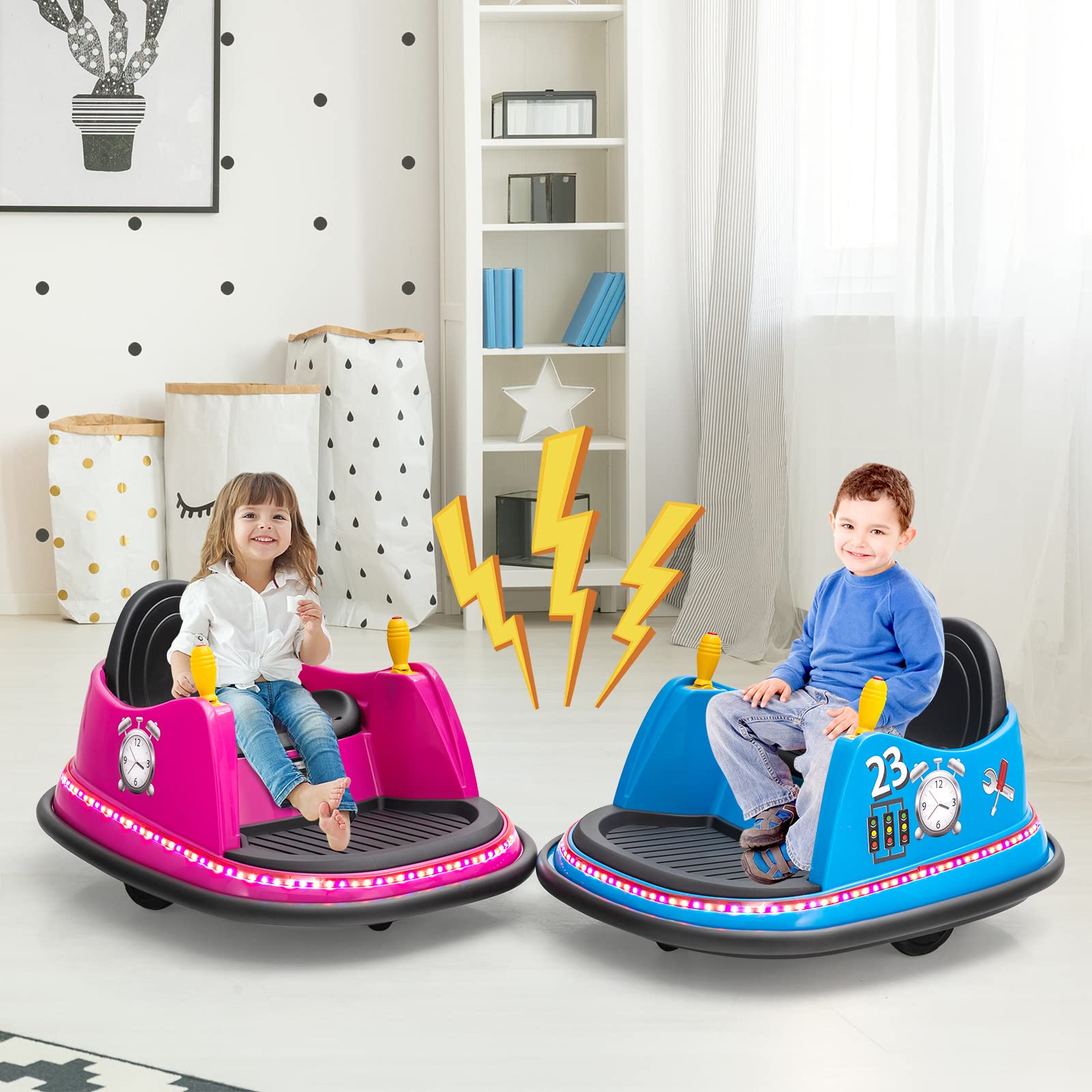 OLAKIDS Ride on Bumper Car for Kids, 6V Electric Toy Vehicle for Toddlers