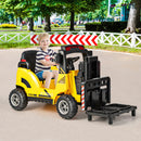 OLAKIDS Ride on Forklift, 12V Kids Electric Vehicle Construction Truck with Remote Control, Liftable Fork and Pallet
