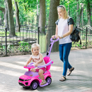 OLAKIDS 4 in 1 Ride on Push Car, Toddlers Stroller Sliding Walking Toy with Horn, Music, Lights, Removable Guardrails and Handle OLAKIDS