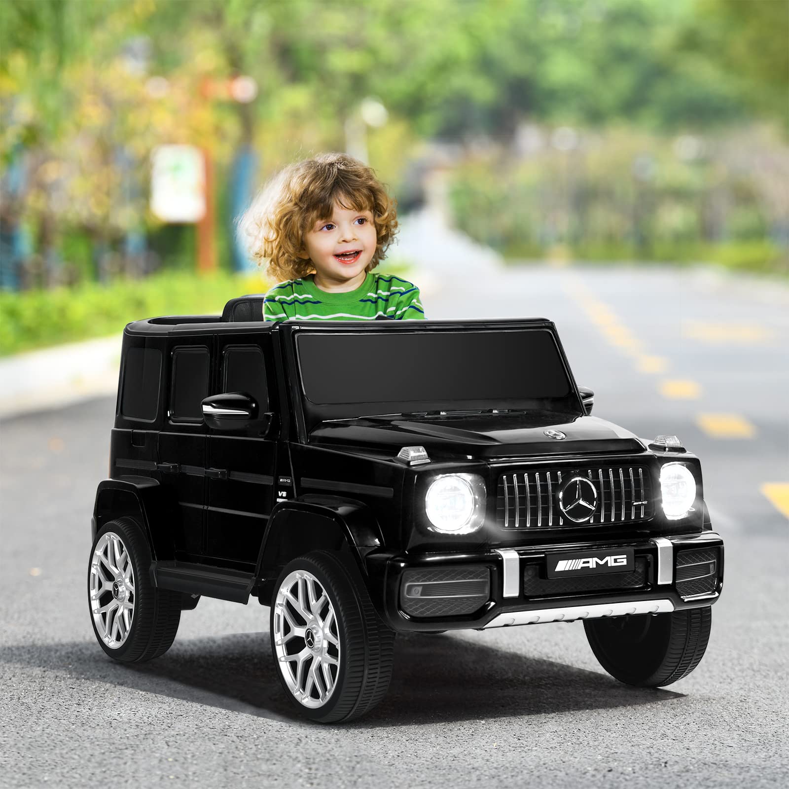 OLAKIDS 12V Kids Ride On Car, Licensed Mercedes Benz G63 Electric Vehicle