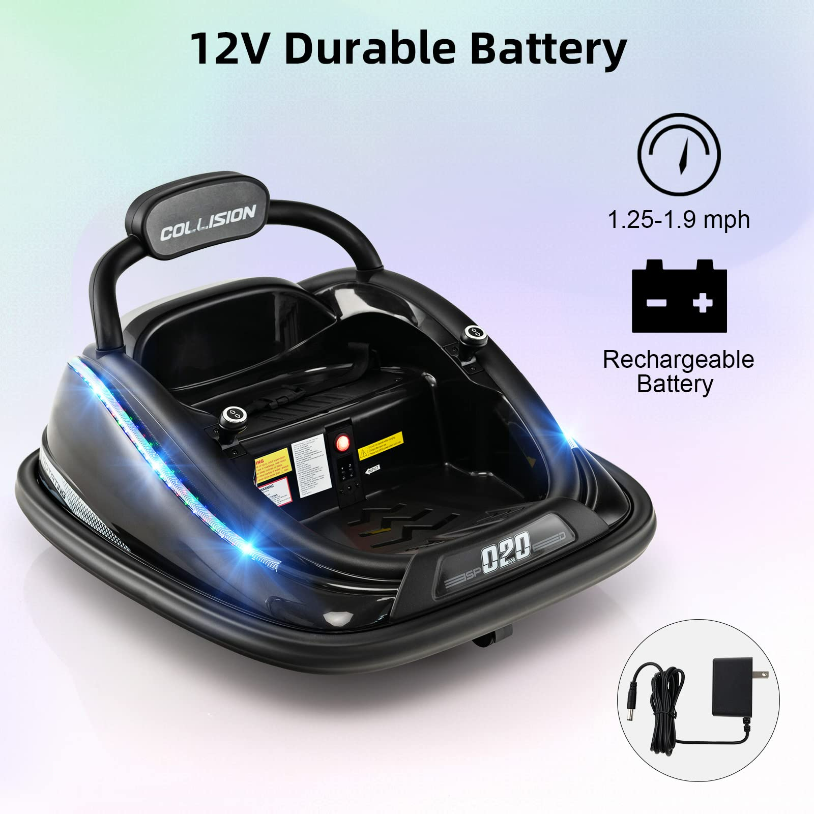 OLAKIDS Bumper Car for Toddlers, 12V Kids Electric Ride on Toy with Remote Control OLAKIDS