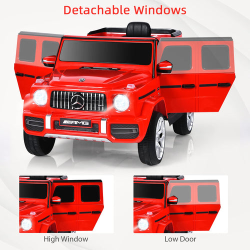 OLAKIDS 12V Kids Ride On Car, Licensed Mercedes Benz G63 Electric Vehicle with Remote Control, Double Open Doors, Music, Bluetooth, 2 Speeds, Wheels Suspension, Battery Powered Driving Toy OLAKIDS