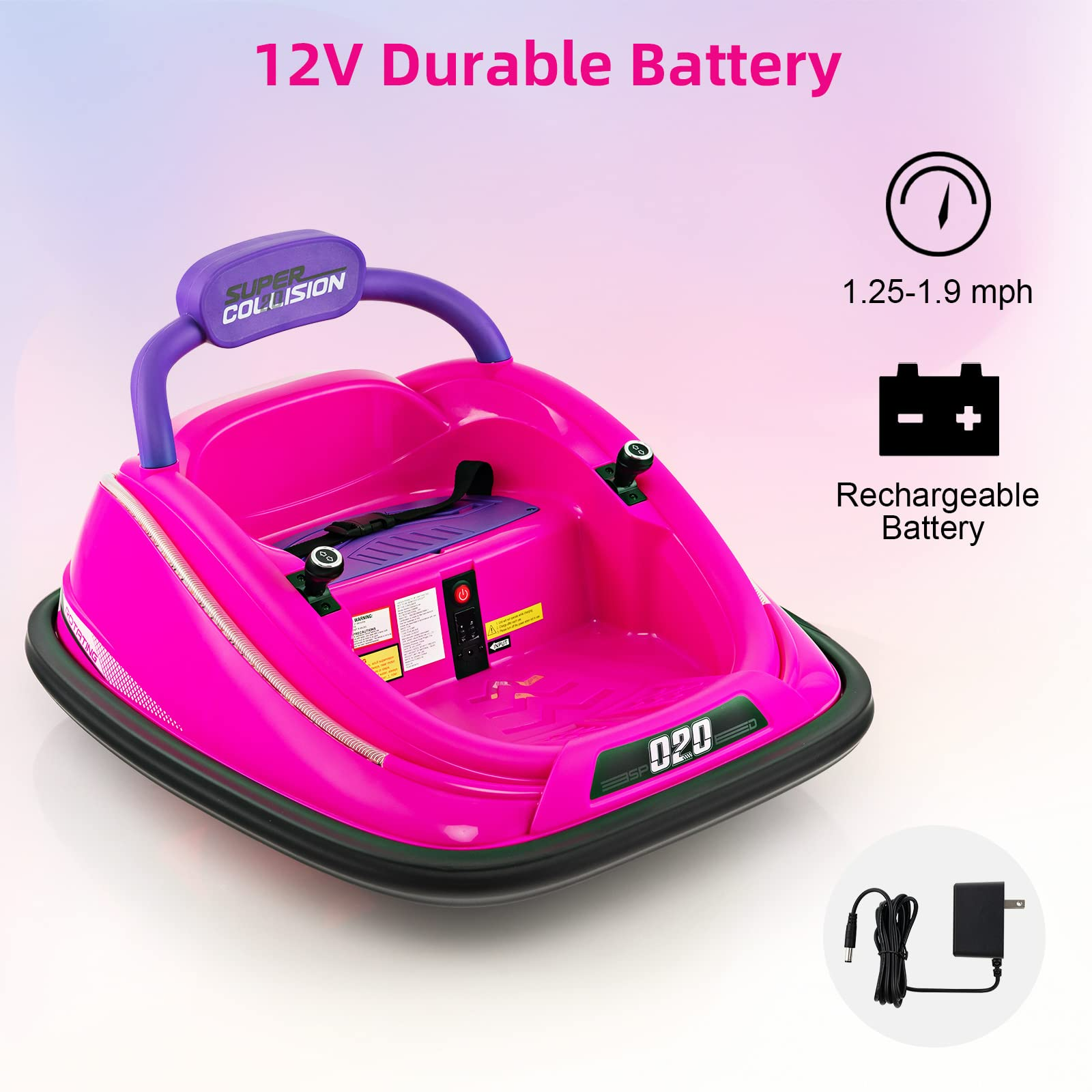 OLAKIDS Bumper Car for Toddlers, 12V Kids Electric Ride on Toy with Remote Control OLAKIDS