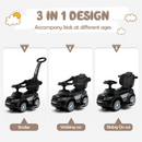 OLAKIDS 4 in 1 Ride on Push Car, Toddlers Stroller Sliding Walking Toy with Horn, Music, Lights, Removable Guardrails and Handle OLAKIDS