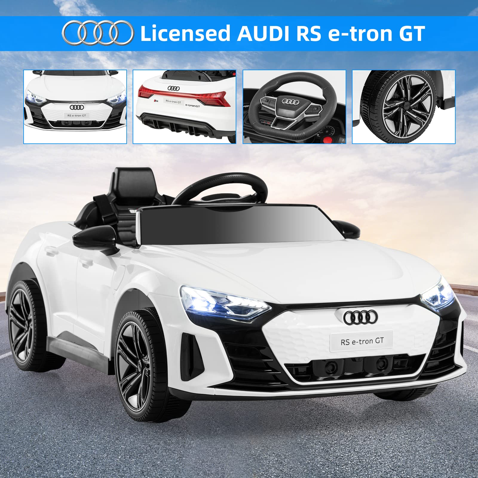 OLAKIDS 12V Kids Ride On Car, Licensed Audi RS e-tron GT Electric Vehicle with Remote Control OLAKIDS
