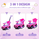 OLAKIDS 4 in 1 Ride on Push Car, Toddlers Stroller Sliding Walking Toy with Horn, Music, Lights, Removable Guardrails and Handle OLAKIDS
