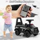 OLAKIDS Ride On Push Police Car, Toddler Foot-to-Floor Sliding Toy with Siren, Steering Wheel, Megaphone, Horn, Headlights, Under Seat Storage OLAKIDS
