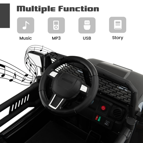 12V Electric Vehicle Car with Remote Control, Toddlers Battery Powered Toy with 2 Speeds, Spring Suspension OLAKIDS