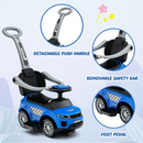 OLAKIDS 4 in 1 Ride on Push Car, Toddlers Stroller Sliding Walking Toy with Horn, Music, Lights, Removable Guardrails and Handle OLAKIDS