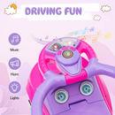 OLAKIDS 4 in 1 Ride on Push Car, Toddlers Stroller Sliding Walking Toy with Horn, Music, Lights, Removable Guardrails and Handle OLAKIDS