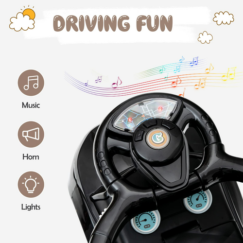 OLAKIDS 4 in 1 Ride on Push Car, Toddlers Stroller Sliding Walking Toy with Horn, Music, Lights, Removable Guardrails and Handle OLAKIDS