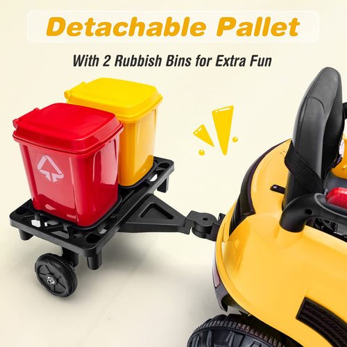 OLAKIDS Ride on Car, 12V 2 in 1 Kids Street Sweeper Truck Electric Vehicle with Remote Control