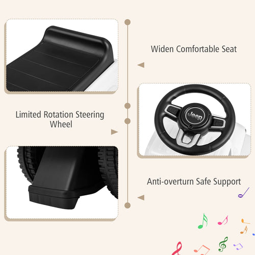 OLAKIDS Kids Ride on Push Car, Licensed Jeep Foot-to-Floor Sliding Toddler Toy with Engine Sound