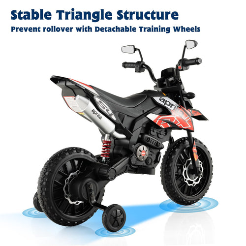 OLAKIDS Kids Motorcycle 12V, Electric Ride-on Motorbike for Toddlers with Training Wheels