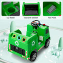 OLAKIDS Ride on Car, 6V Recycling Garbage Truck Electric Vehicle with Music, Horn, Warning Lights