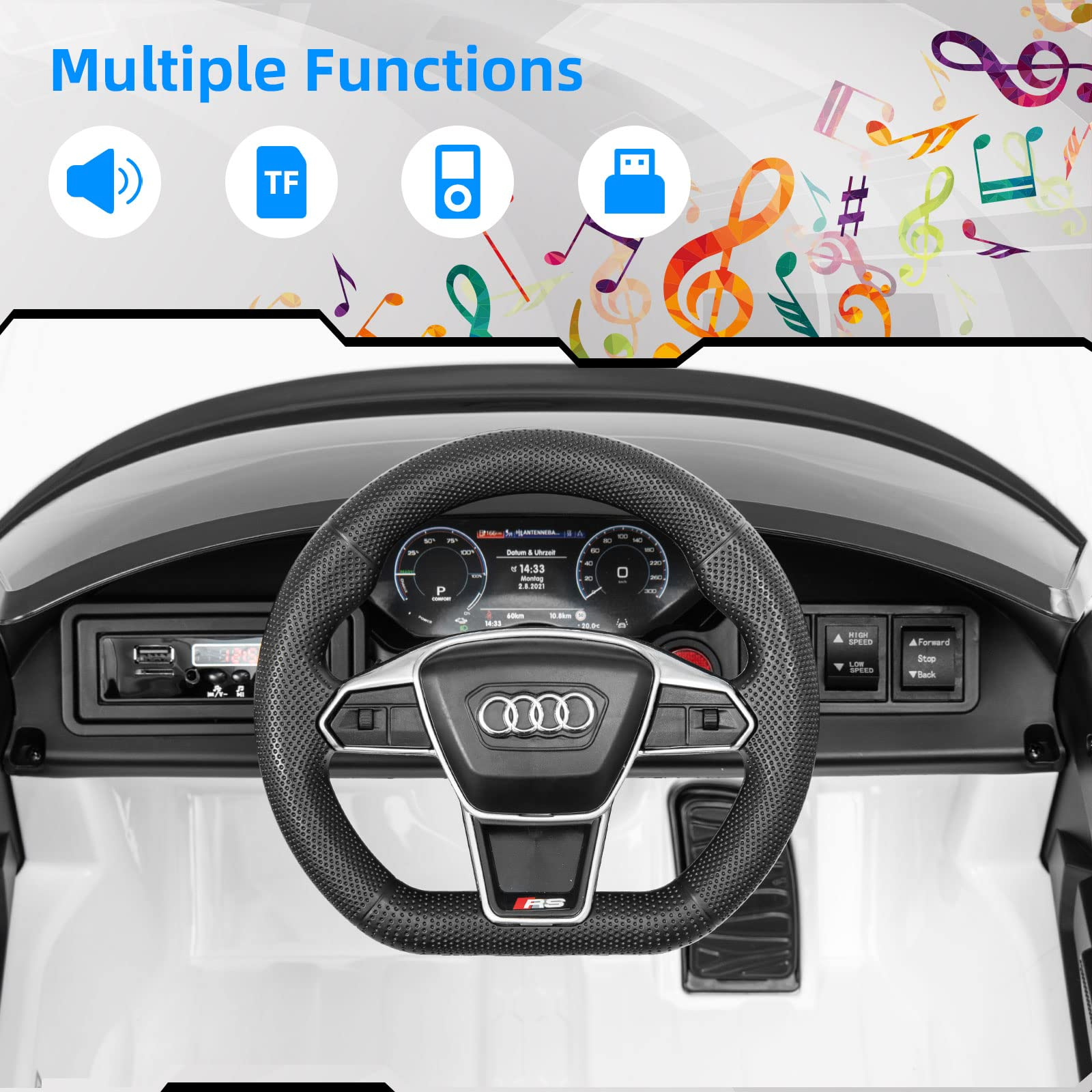 OLAKIDS 12V Kids Ride On Car, Licensed Audi RS e-tron GT Electric Vehicle with Remote Control OLAKIDS