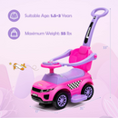 OLAKIDS 4 in 1 Ride on Push Car, Toddlers Stroller Sliding Walking Toy with Horn, Music, Lights, Removable Guardrails and Handle OLAKIDS
