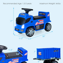 OLAKIDS Kids Ride On Push Car, 2 in 1 Foot-to-Floor Sliding Truck with Detachable Trailer, Steering Wheel, Headlights, Music, Alarm Sound, Toy Walker Gift for Toddlers Age 1.5-3 Boys Girls OLAKIDS