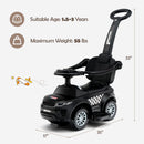 OLAKIDS 4 in 1 Ride on Push Car, Toddlers Stroller Sliding Walking Toy with Horn, Music, Lights, Removable Guardrails and Handle OLAKIDS
