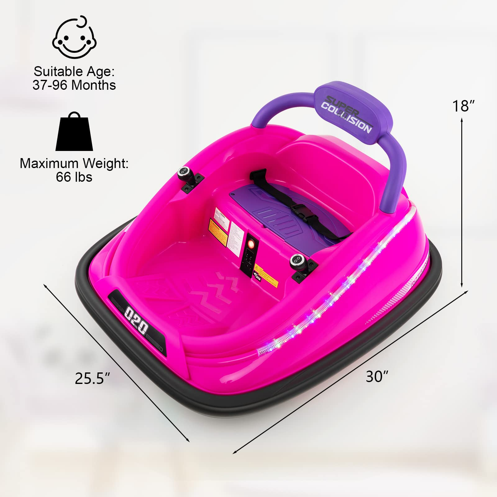 OLAKIDS Bumper Car for Toddlers, 12V Kids Electric Ride on Toy with Remote Control OLAKIDS