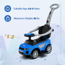 OLAKIDS 4 in 1 Ride on Push Car, Toddlers Stroller Sliding Walking Toy with Horn, Music, Lights, Removable Guardrails and Handle OLAKIDS