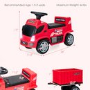 OLAKIDS Kids Ride On Push Car, 2 in 1 Foot-to-Floor Sliding Truck with Detachable Trailer, Steering Wheel, Headlights, Music, Alarm Sound, Toy Walker Gift for Toddlers Age 1.5-3 Boys Girls OLAKIDS