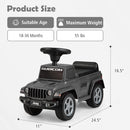 OLAKIDS Kids Ride on Push Car, Licensed Jeep Foot-to-Floor Sliding Toddler Toy with Engine Sound
