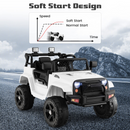 12V Electric Vehicle Car with Remote Control, Toddlers Battery Powered Toy with 2 Speeds, Spring Suspension OLAKIDS