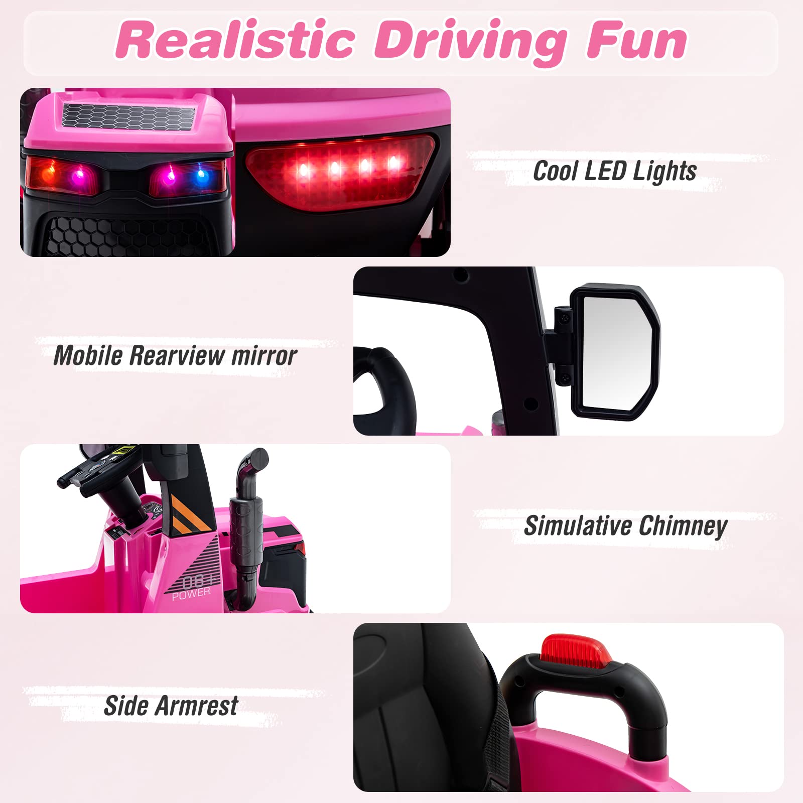 OLAKIDS Ride on Car, 12V 2 in 1 Kids Street Sweeper Truck Electric Vehicle with Remote Control